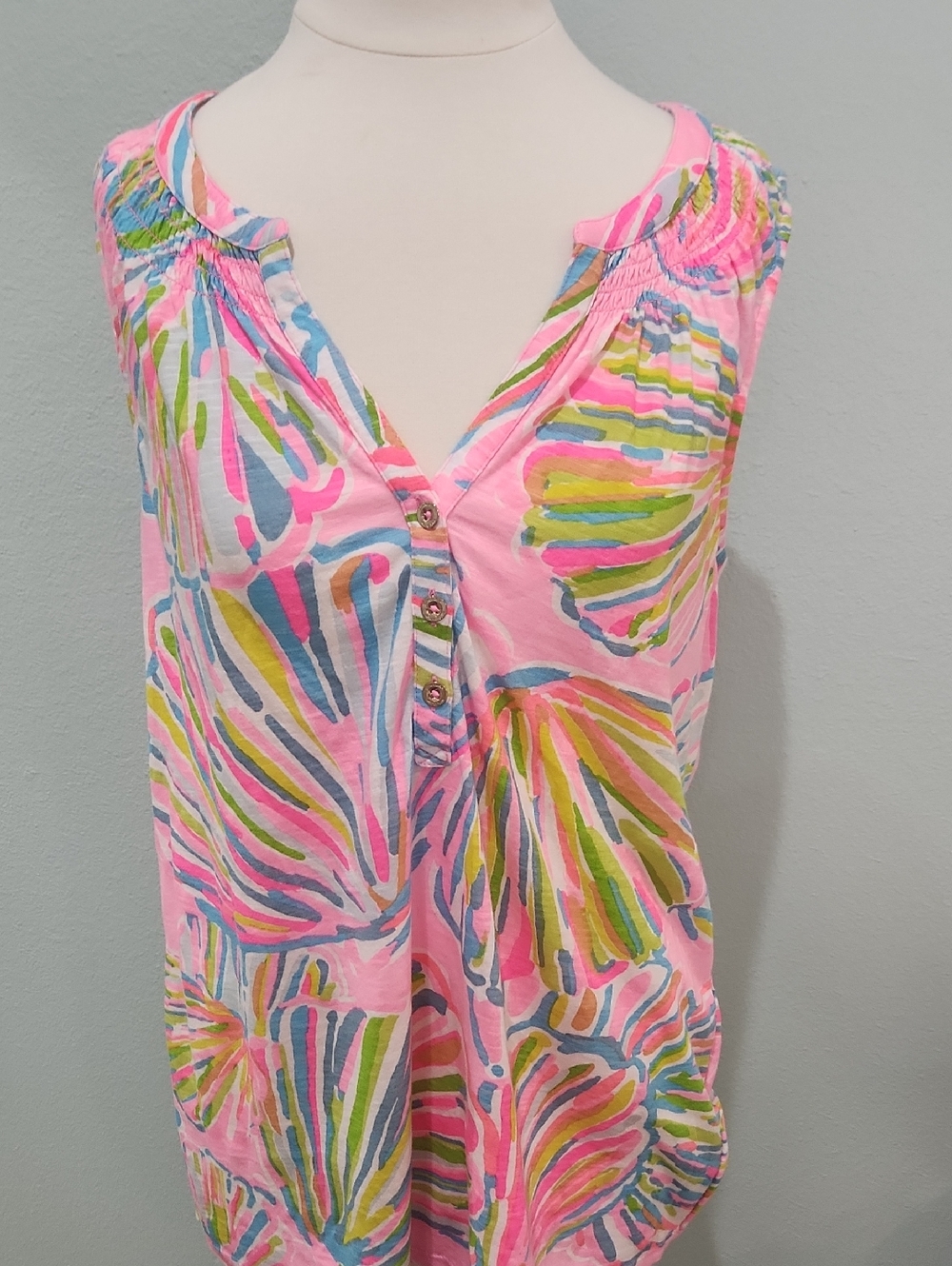 Lilly Pulitzer Pink Multi-Color Sleeveless Shell